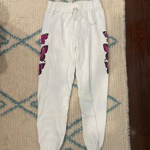 Blue Butter Cup butterfly sweat pants